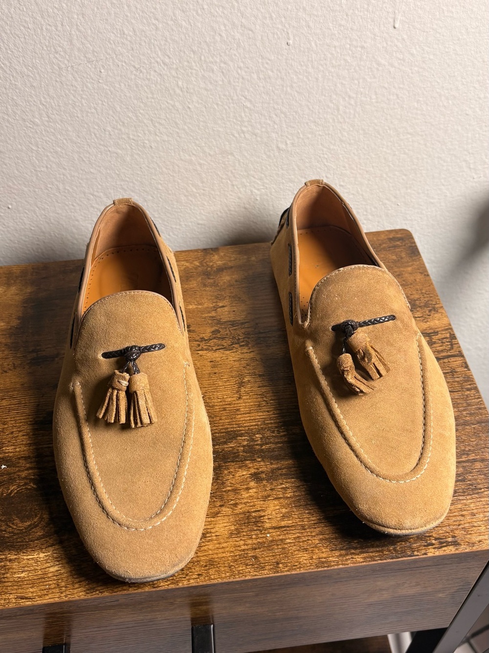 Zara Suede Tassel Driving Loafers in Light Brown - Picture 2 of 5